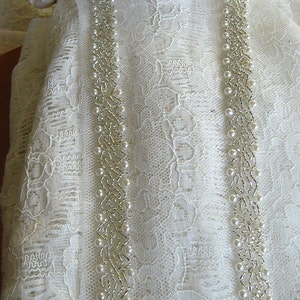 bugle bead trim, pearl beaded trim, heavy bead trim, bridal sash trim, jewelry trim, pearl beading trim,, luxury trim