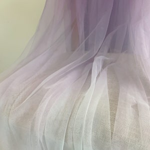 Dip dye style tulle fabric with Ombré colors, dark purple mesh lace fabric, well drape tulle lace fabric