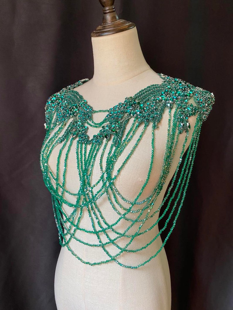 Black Rhinestone Cape With Chains for Costume Body Jewelry Etsy