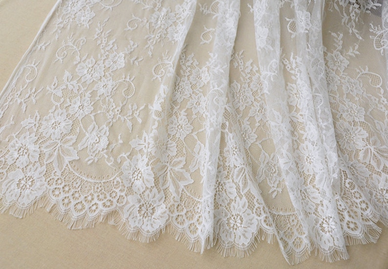 black chantilly lace fabric image 3