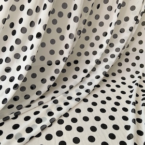 4 way power mesh fabric with printed polka dots, stretch tulle fabric, elastic tulle fabric, super smooth, well drape