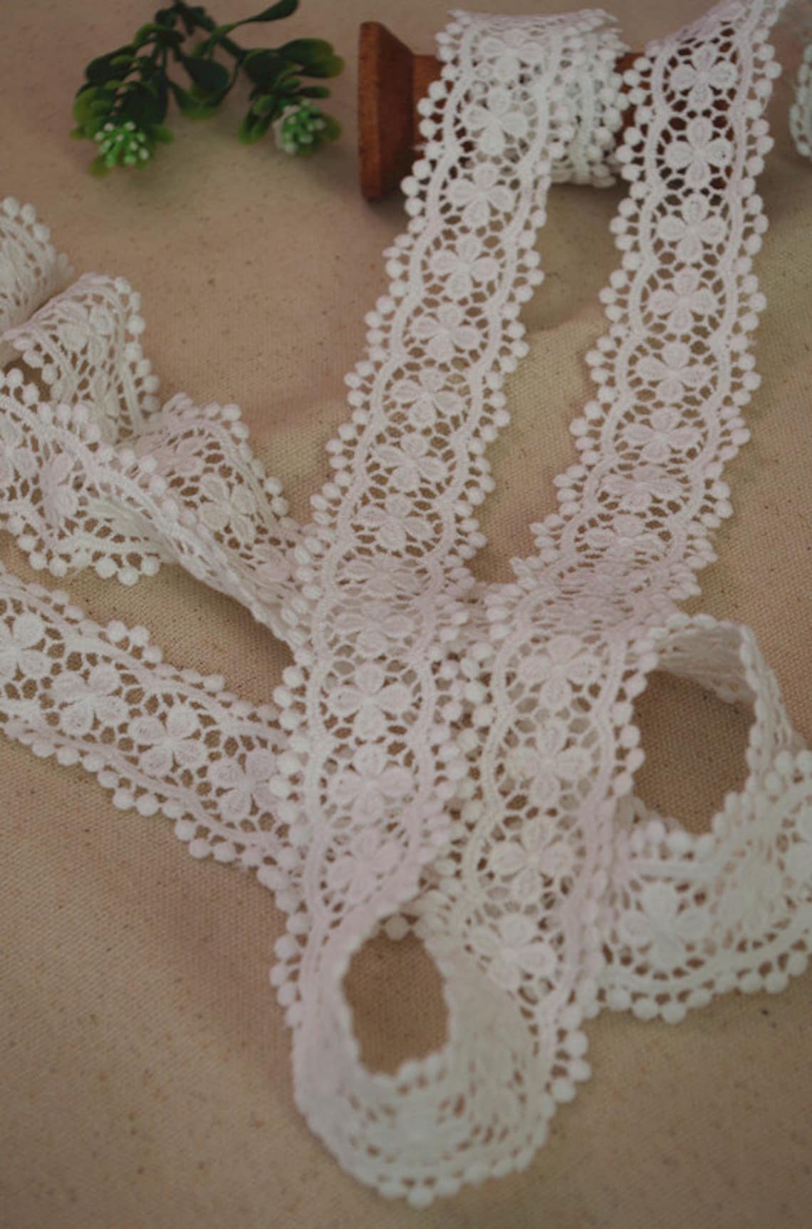 2 Yards off White Cotton Lace Trim Cotton Lace Border Etsy