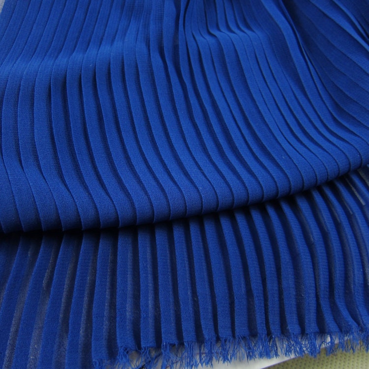 blue chiffon panel fabric pleated chiffon fabric 3d pleated | Etsy