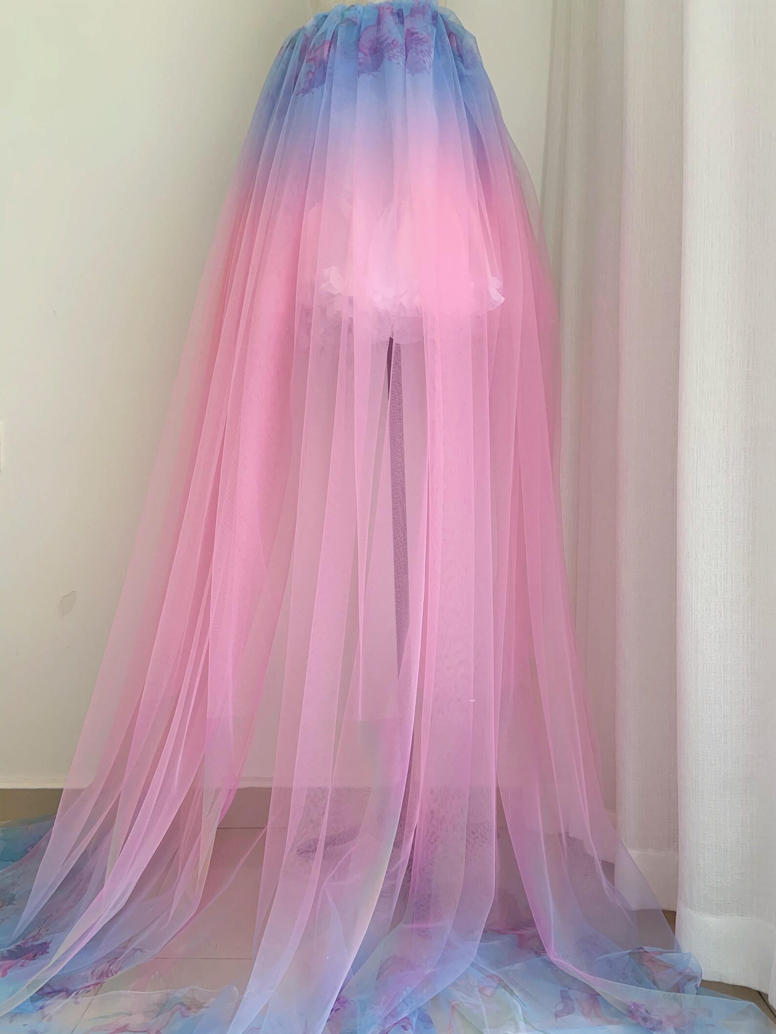 Dip Dye Style Tulle Fabric With Ombré Colors Pink and Blue Etsy Denmark