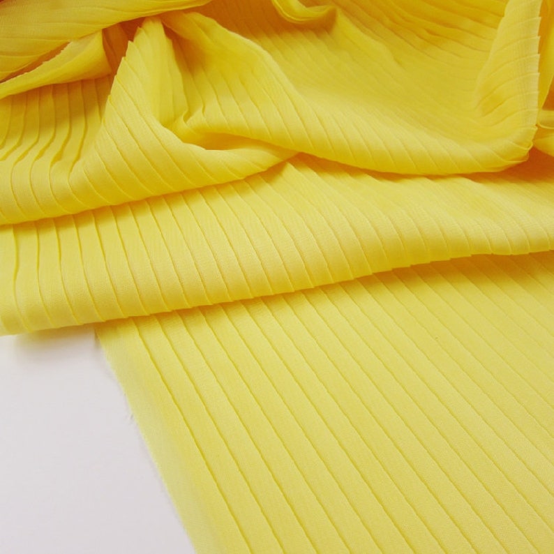 Yellow Chiffon Panel Fabric Pleated Chiffon Fabric 3d - Etsy