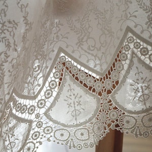 cotton lace fabric with hollowed out floral by the yard