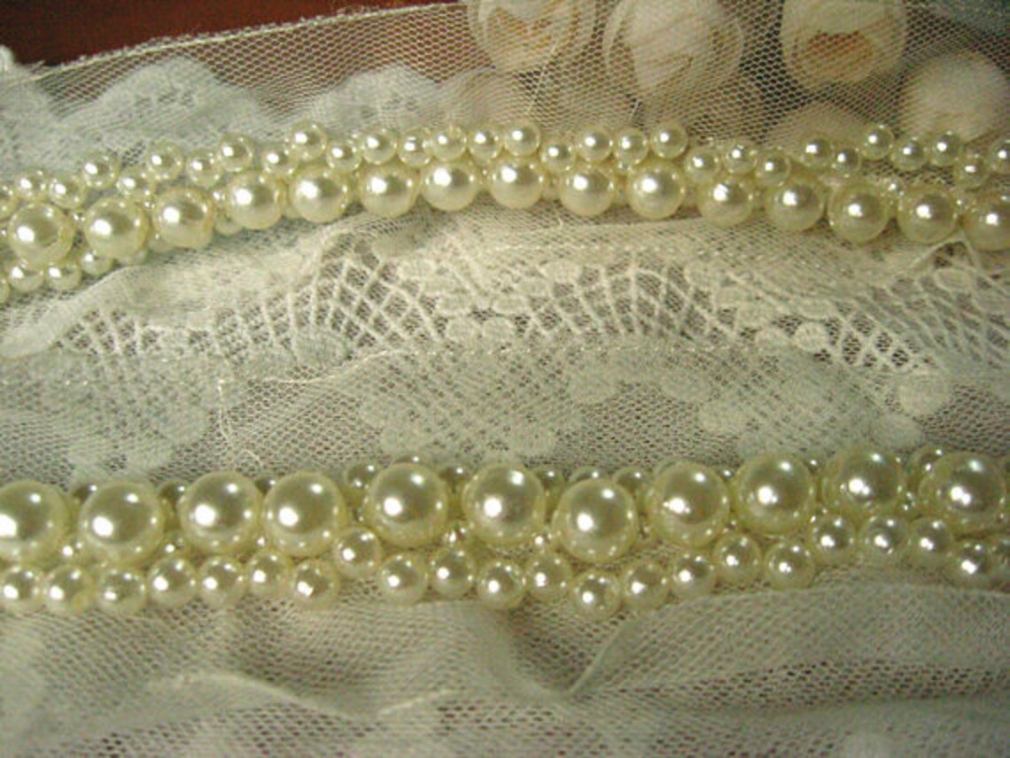 Pearl Beaded Trim Rhinestone Trim Bridal Sash Trim Jewelry Etsy