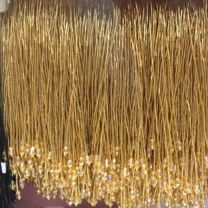 heavy bead fringe tassel trim for dance costume, haute couture dress trimming, beading fringe