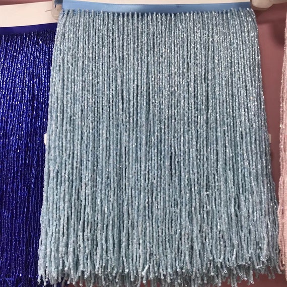 light blue fringe dress