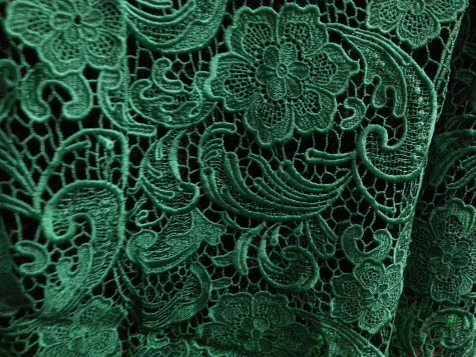 Emerald green lace fabricvenise lace fabric bridal lace Etsy