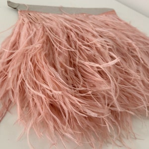 Sweet Nectar Ostrich Feather Trimming Fringe with Satin Ribbon Tape, 50+ colors