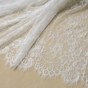 black chantilly lace fabric image 2