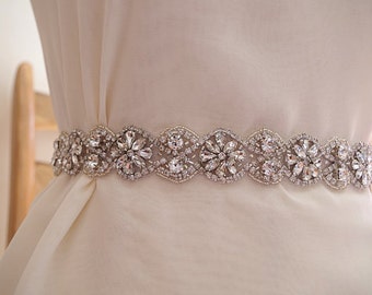 rhinestone belt, crystal sash belt, bridal sash belt trim, one yard