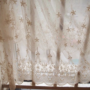 beige mesh Lace Fabric,embroidered tulle lace Fabric