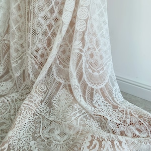 3 meters chantilly lace fabric with retro florals