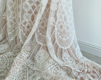 3 meters chantilly lace fabric with retro florals
