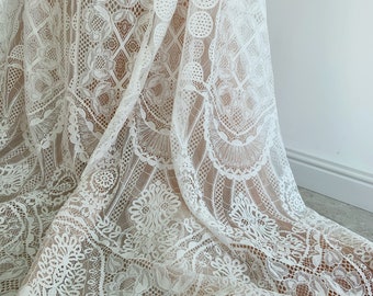 3 meters chantilly lace fabric with retro florals