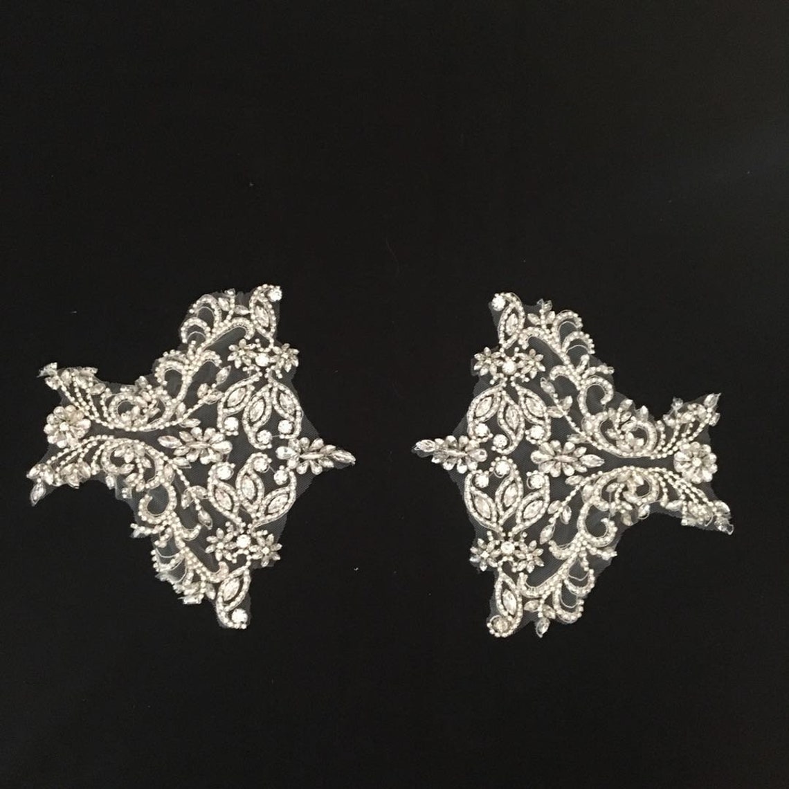 Heavy Bead Applique Deluxe Rhinestone Bodice Applique Etsy