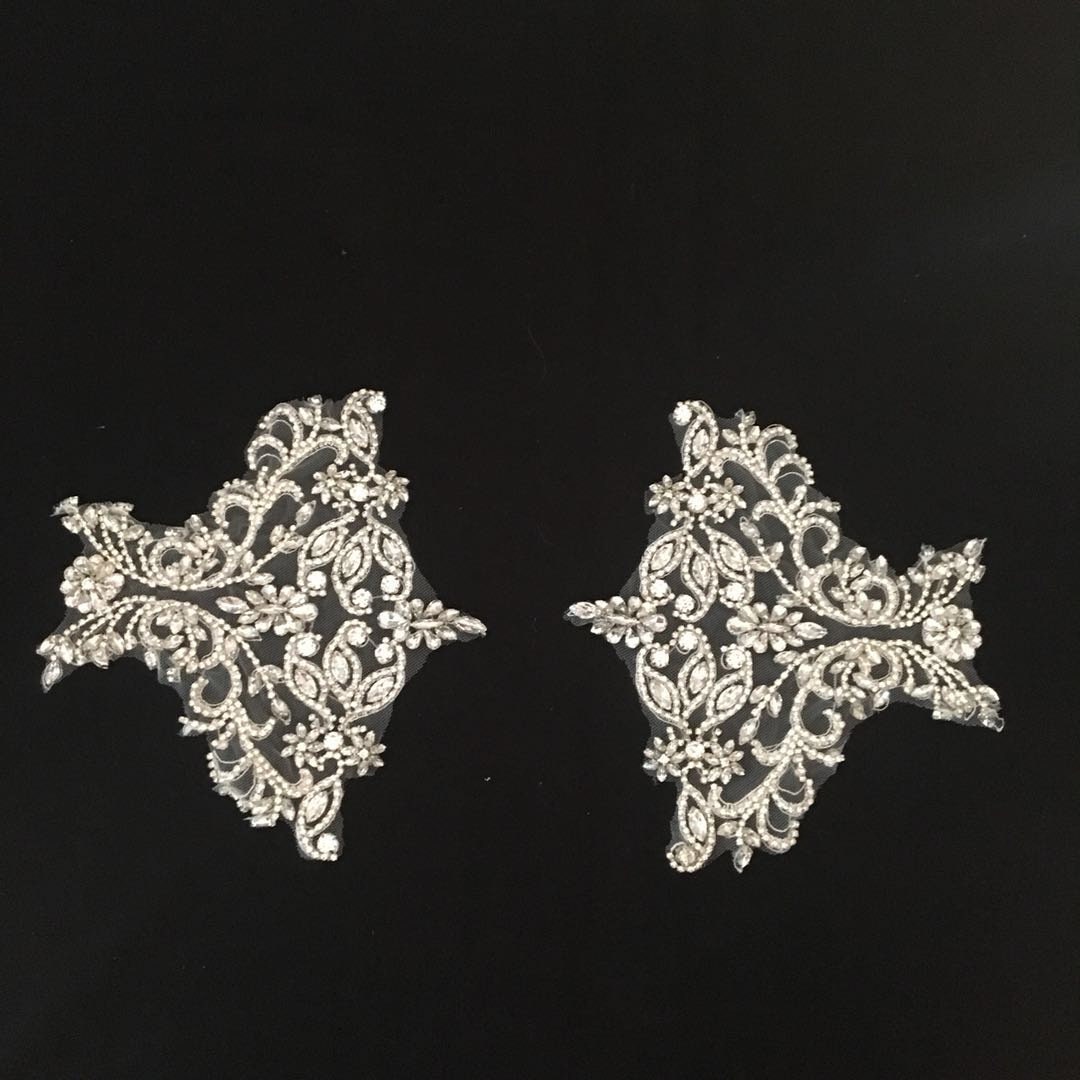 Heavy Bead Applique Deluxe Rhinestone Bodice Applique Etsy UK