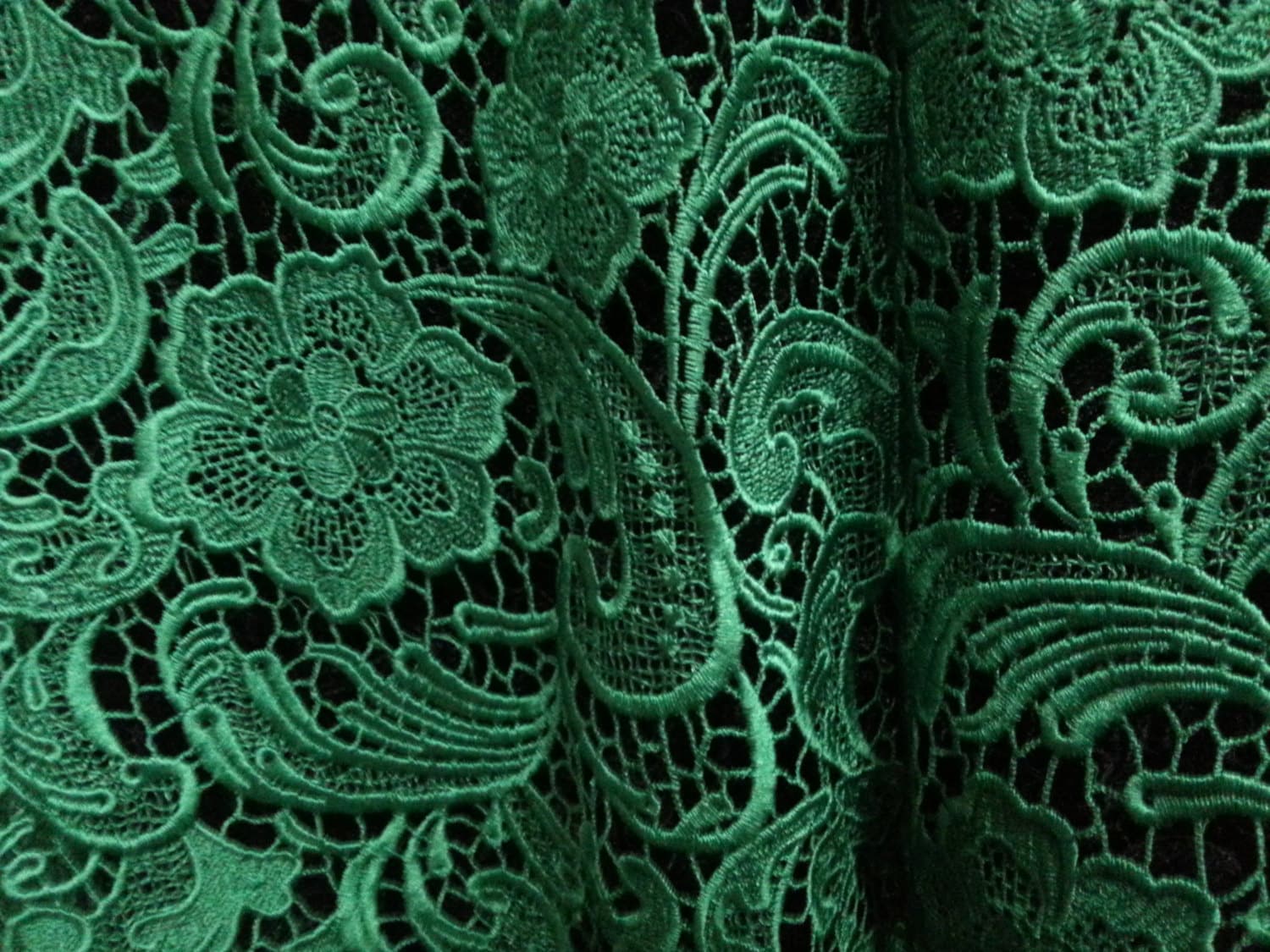 Emerald Green Lace Fabric,venise Lace Fabric, Bridal Lace Fabric