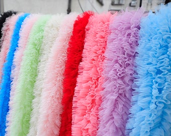 extra dichte Rüschenborte, plissierte Tüllborte für Tutu-Kleid, Kuchenkleid, bauschiges Hochzeitskleid