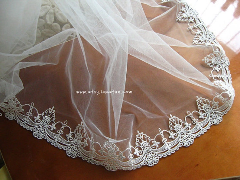 off white lace trim, venice lace trim, crocheted floral lace, bridal lace, exquisite lace trim, DG0020B image 5