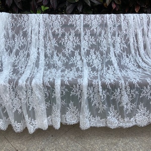 3 yards chantilly lace fabric with florals