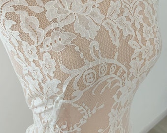 off white Chantilly lace fabric  1.5 meter wide