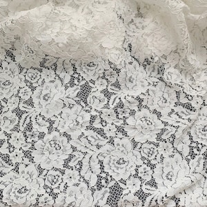 ivory cord lace fabric, alencon lace fabric