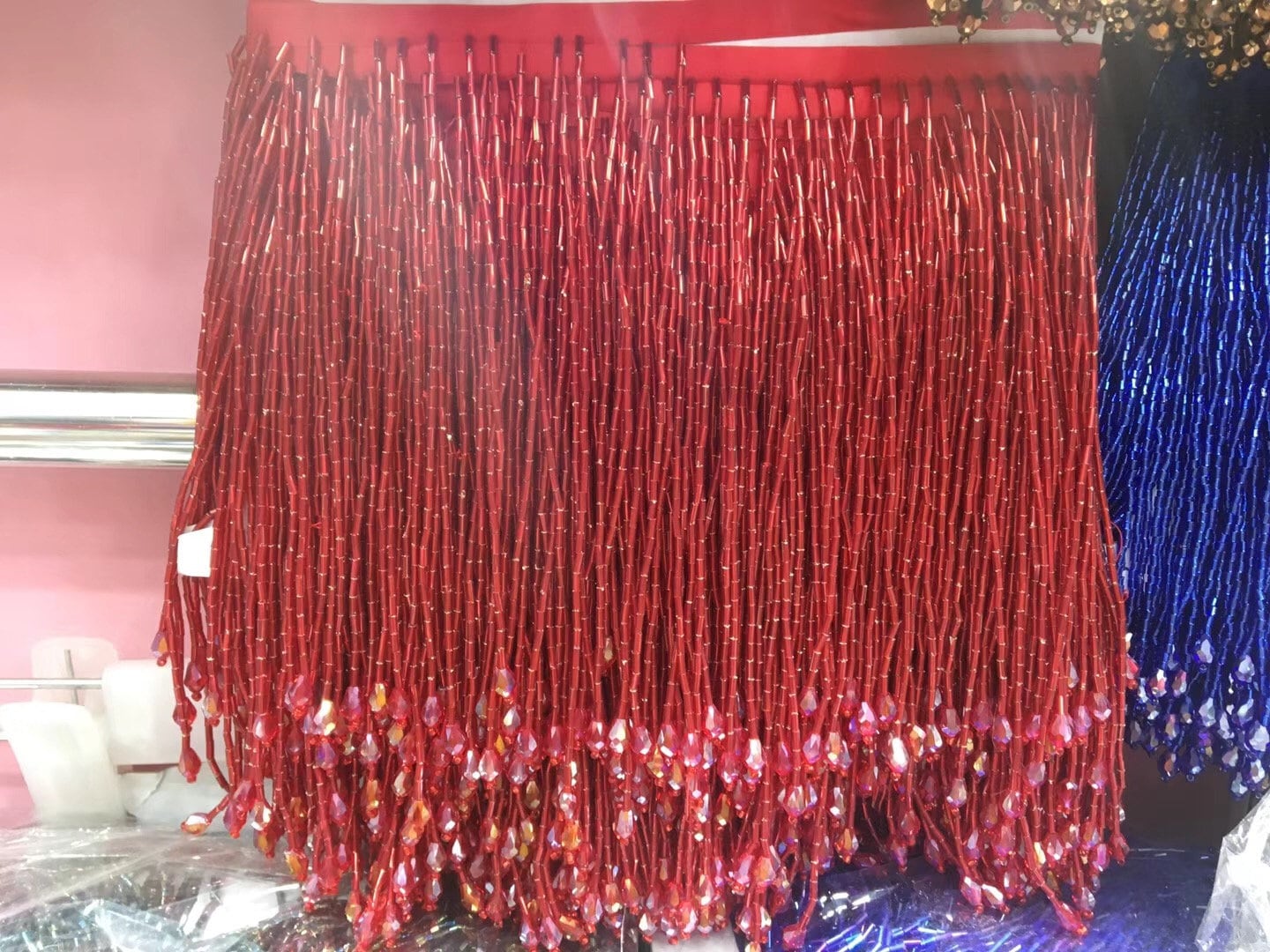 Red Beaded Fringe