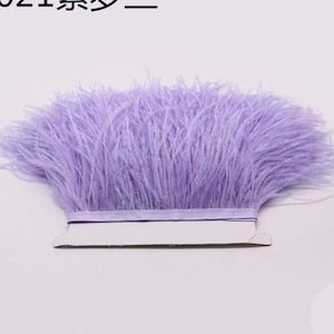 Lavendel Fransenborte Strauß Feder Trimmen mit Satin Band Band, Millinery Handwerk Kostüme Dekoration, natürliche Haar Straußenfeder