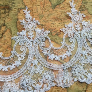 black cord Lace Trim, alencon lace trim, scalloped lace trim with scallops image 4