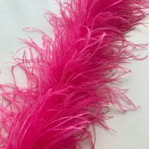 fuchsia Ostrich Feather boa for dress and couture