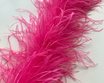 fuchsia Ostrich Feather boa for dress and couture