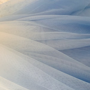 Light blue tulle fabric with Gradient colors