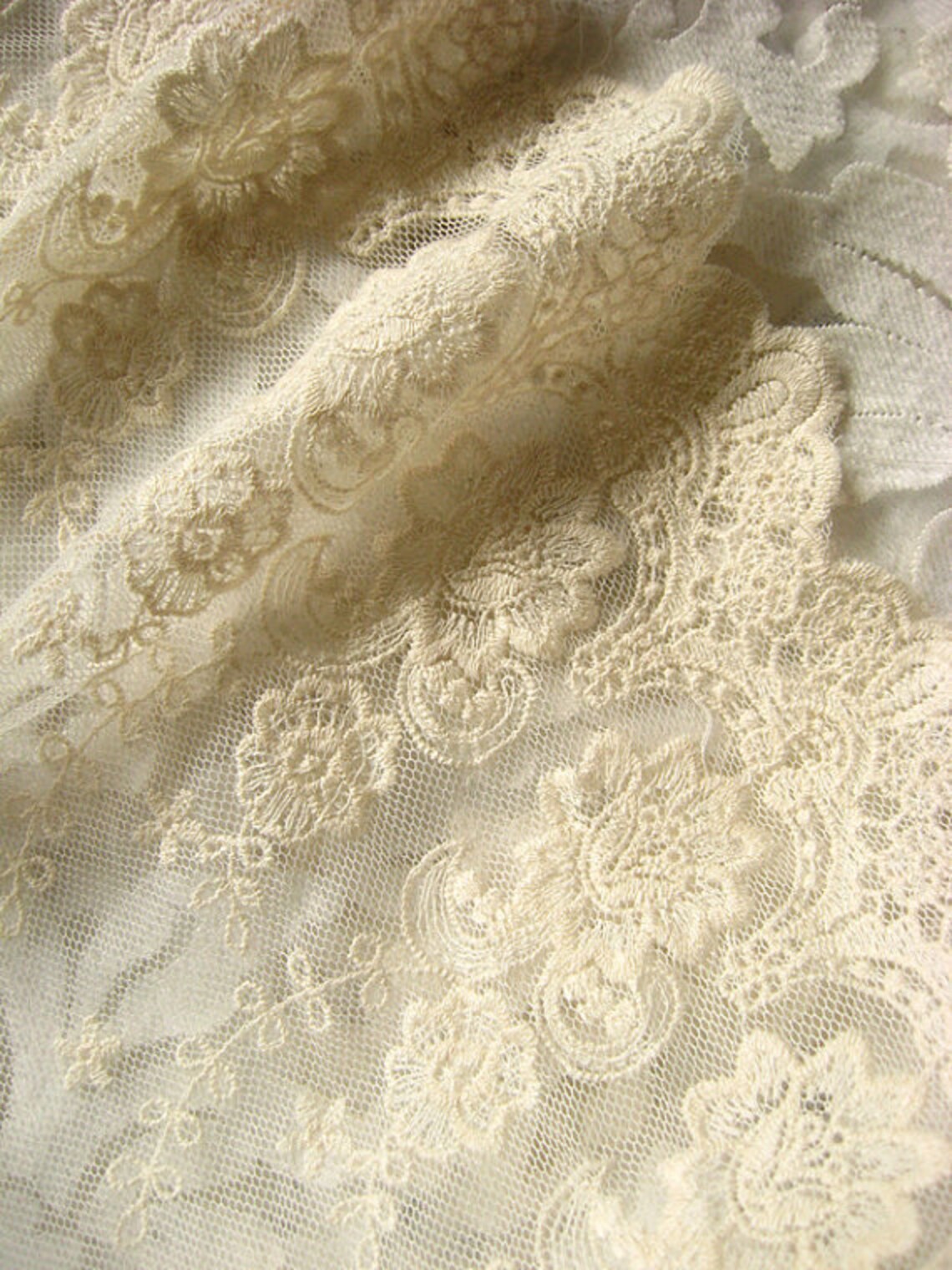 Ivory Sequin Embellished Embroidered Lace Eb3026 main image 1