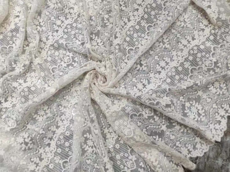chevron lace fabric ivory cream embroidered tulle lace fabric with retro patterns