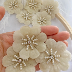 5 pcs handmade daisy flowers appliques,