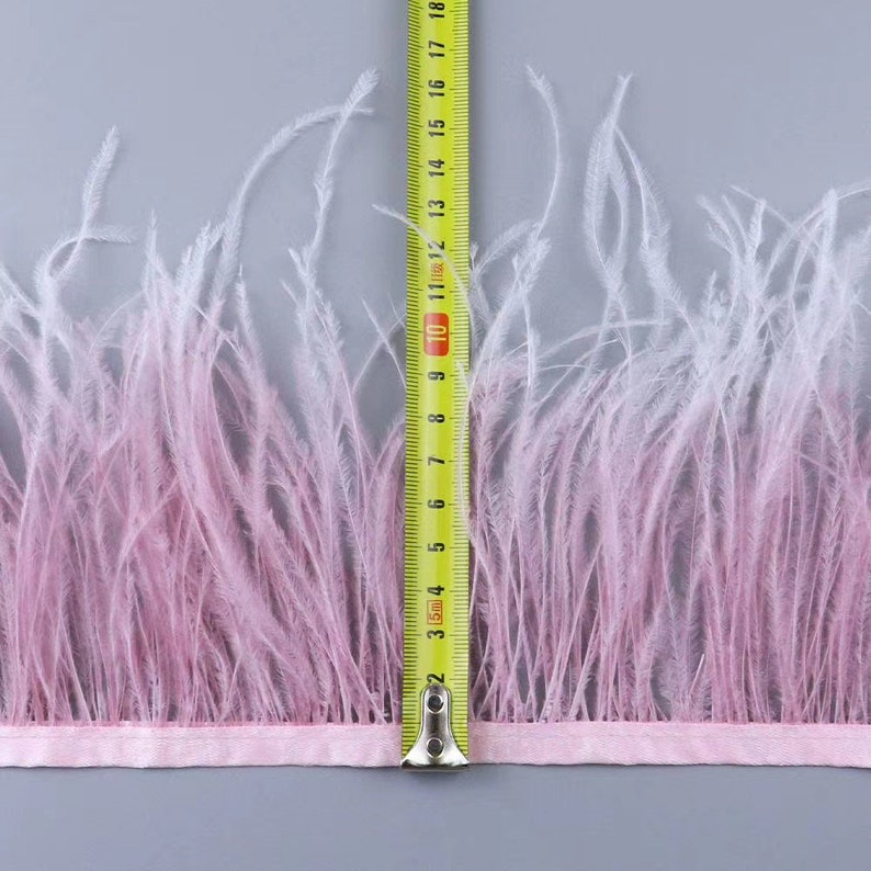 Tie dye Ostrich Feather Trim Fringe with gradient colors Etsy