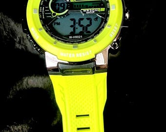 LASIKA's Lime Green K-Sport Watch - Bold, Water Resistant, Ready for Action & Adventure