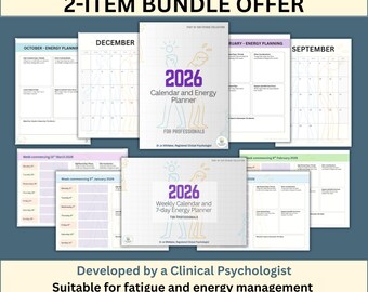 Ensemble de calendriers de planification énergétique – Édition professionnelle | Agendas hebdomadaires et 2026 (PDF modifiable)