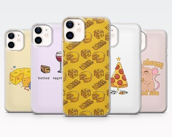 Cheese Phone Case Cute Mouse Cheese Lover Cover for iPhone 17Pro, 16, 15, 14, 13, 12, Samsung S25, S24, S23, S22, A16, A26, Pixel 10, 9 Pro