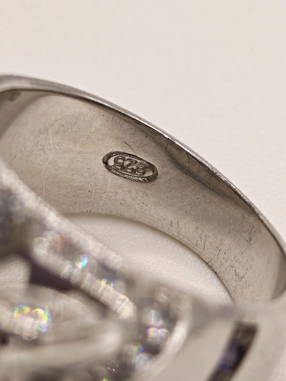 Sterling Silver Statement Cocktail Ring – Large E… - image 4