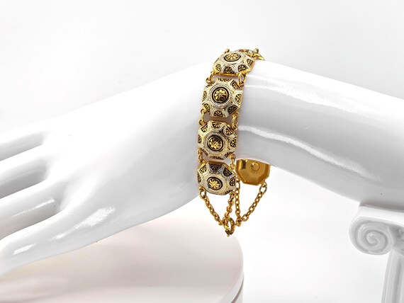 Vintage Spanish Damascene Link Bracelet – Toledo Gold & Silver Tone View 5