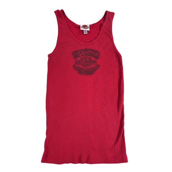 Vintage Harley-Davidson Sturgis Ribbed Tank Top Red RK Stratman Y2K Large