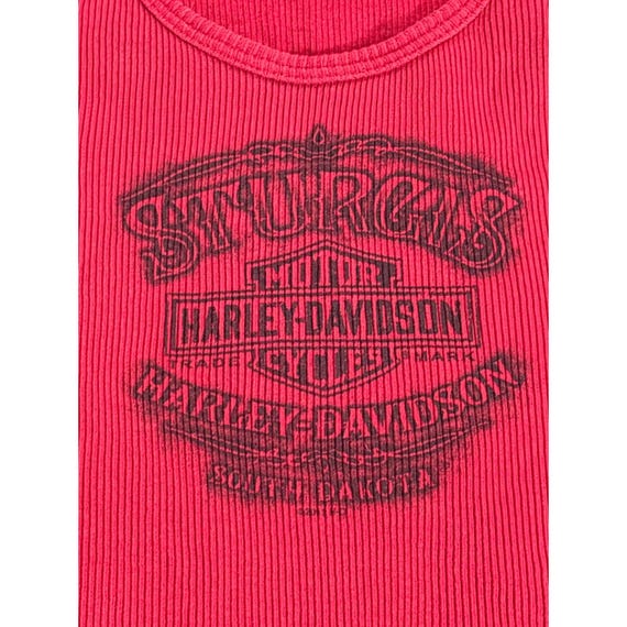 Vintage Harley-Davidson Sturgis Ribbed Tank Top Red RK Stratman Y2K Large View 3