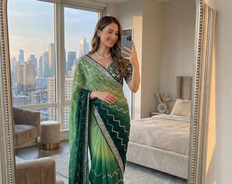 Womens Saree with Fancy Embroidered Readymade Blouse...