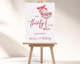 30th Birthday Welcome Sign | Editable Template (Digital Download) | Canva