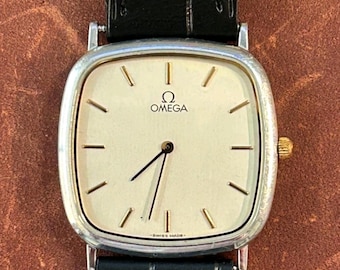 vintage Omega De Ville Quartz | Housse de coussin | Cadran champagne | Fabrication suisse | Montre habillée des années 1970