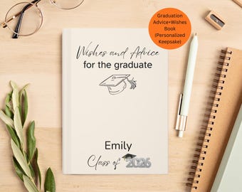 Class of 2026 Graduation Journal, Personalized Advice and Wishes for the Graduate, Graduation Party Guest Book, High School Graduation Gift